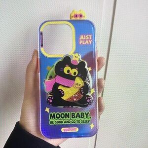 Cute Bear Phone Case - Black and Yellow